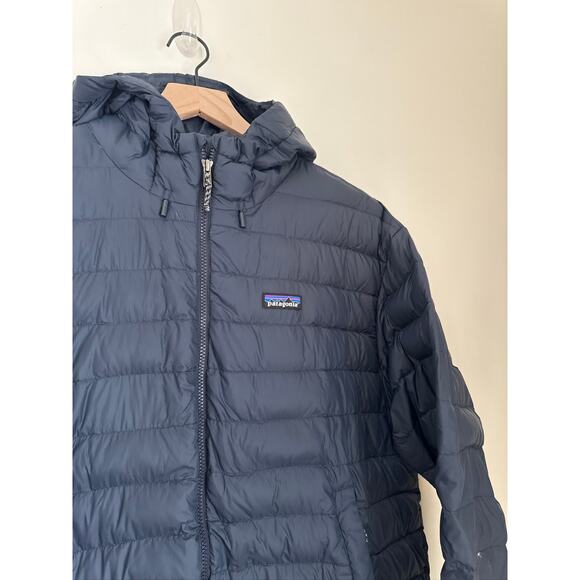 Patagonia Women's Recycled Down Sweater Parka Coat in Blue, Size Large - Picture 3 of 9